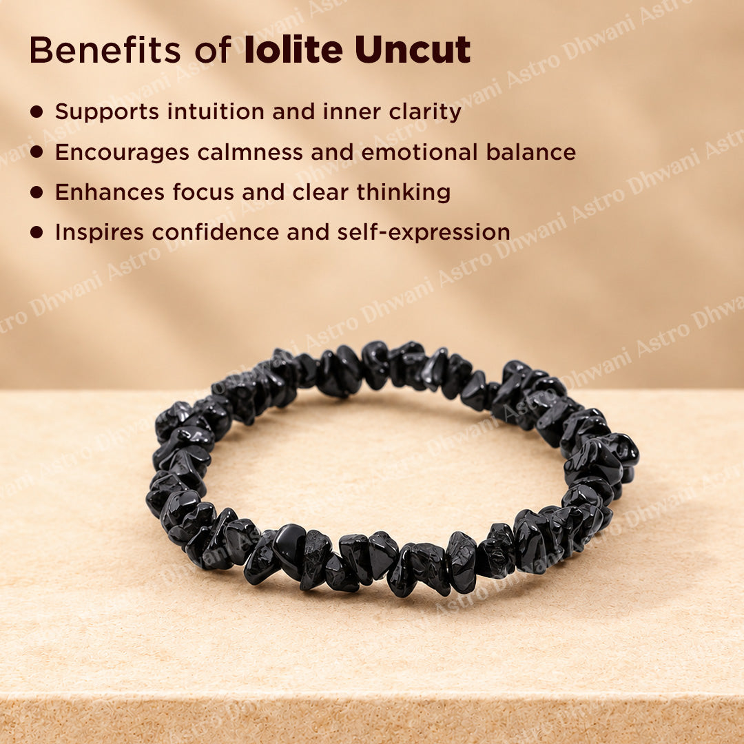 Lolite Uncut Crystal Bracelet - Ahbimantrit & Certified