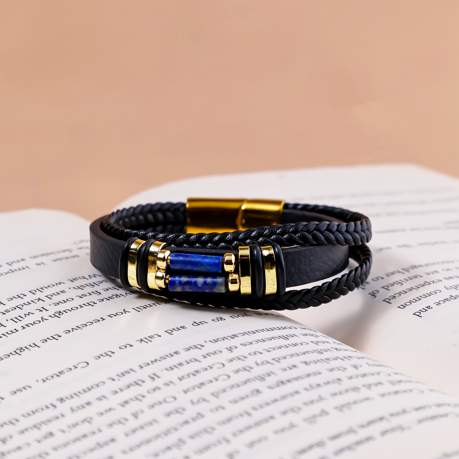 Lapis Lazuli Leather Bracelet