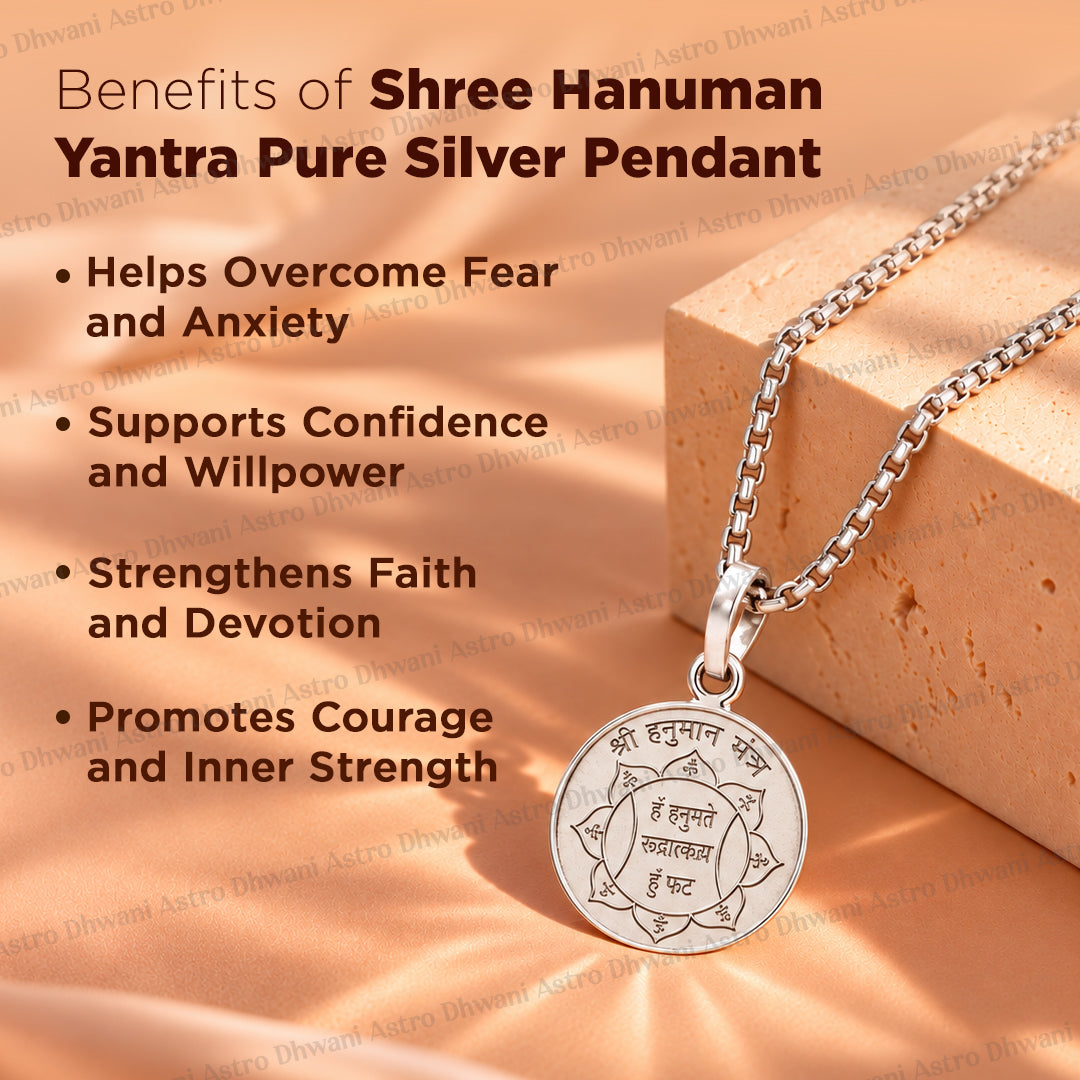 Shree Hanuman Yantra (Pure Silver) Pendant