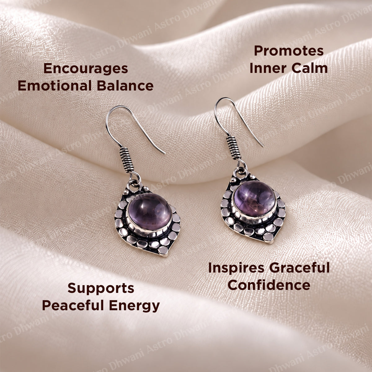 Amethyst Calm Queen Earring - Abhimantrit