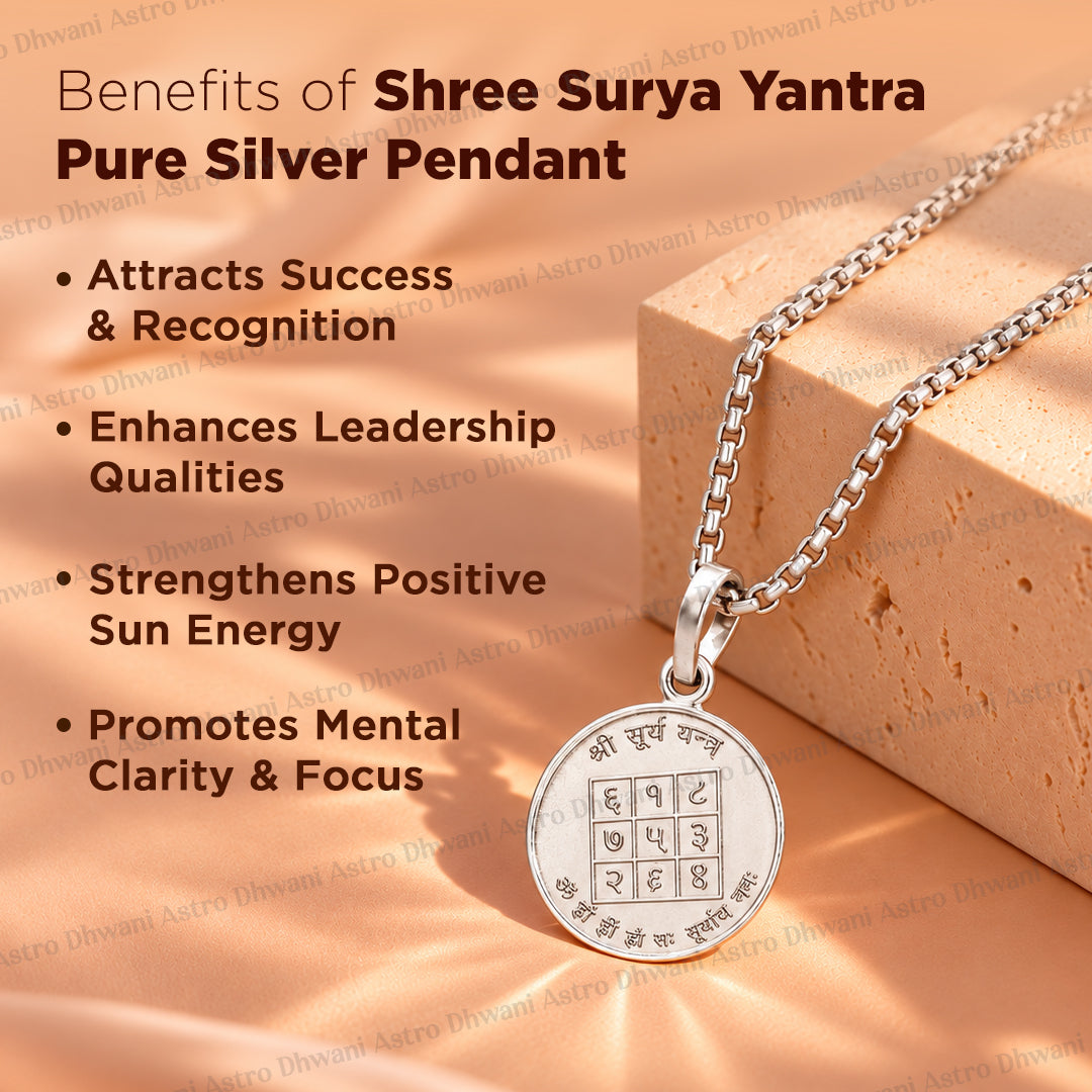 Shree Surya Yantra (Pure Silver) Pendant