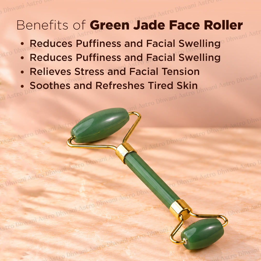 Green Jade Face Roller - Abhimantrit & Certified