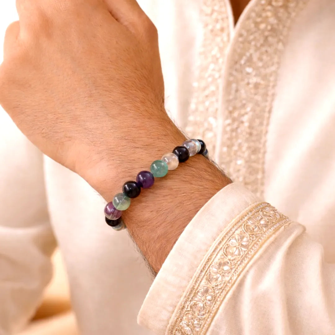 Aquarius Zodiac Bracelet – Natural Multi Stone Bracelet for Creativity – Abhimantrit