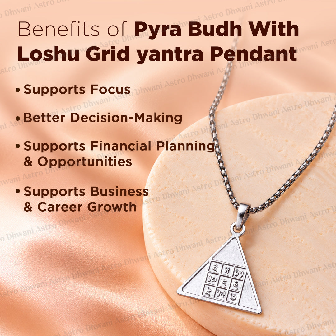 Pyra Budh With Loshu Grid Yantra Pendant