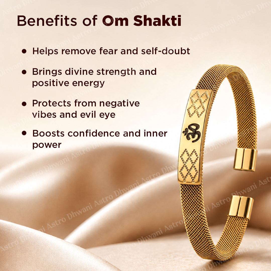 Om Shakti Kada (IGP Gold Plating) – Abhimantrit