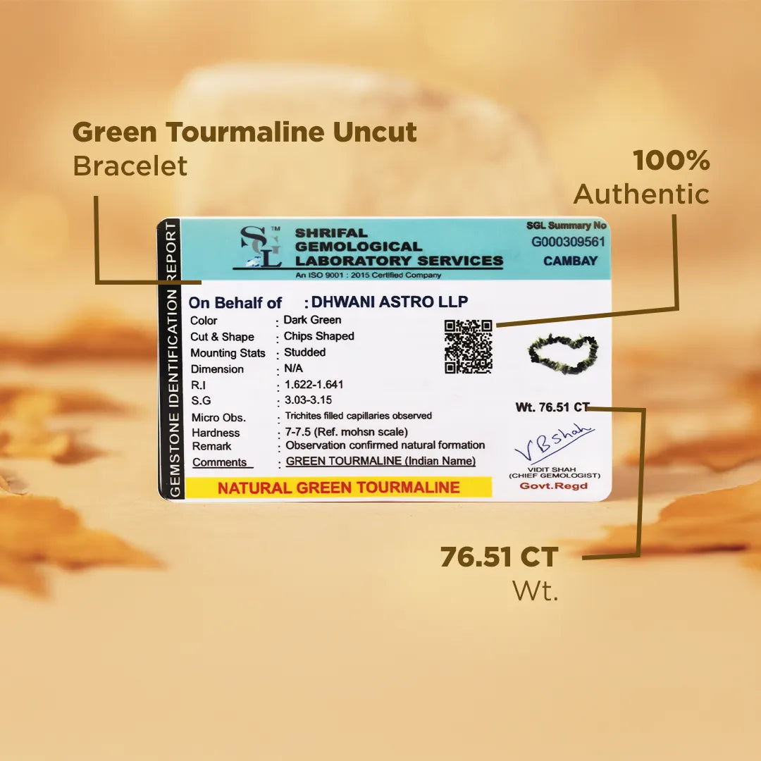 Open your Heart, Foster your love & Understanding: Green Tourmaline Uncut Bracelet