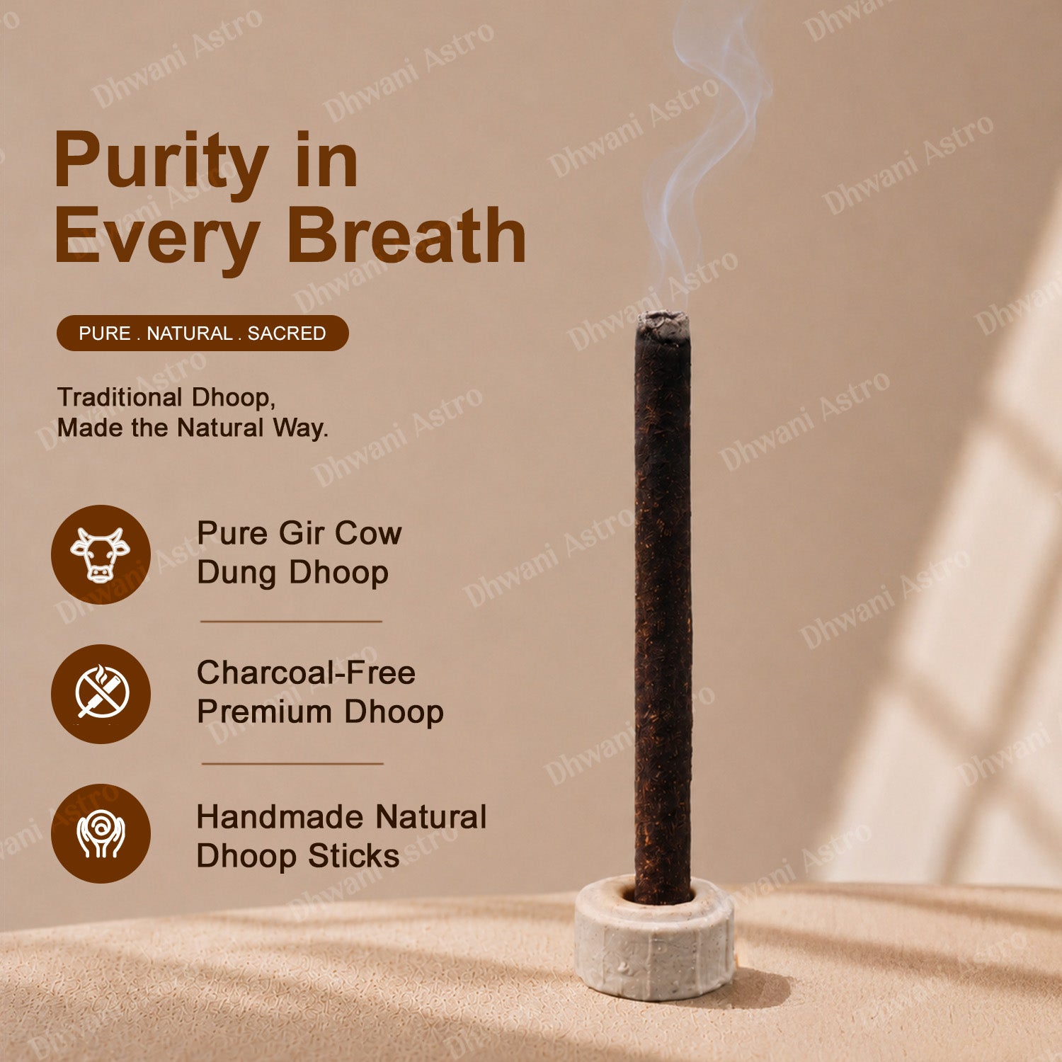 Gir Cow Dung Dhoop Sticks | Pure Gau Dung Incense for Pooja, Meditation & Positive Energy | BUY 2 GET 1 FREE