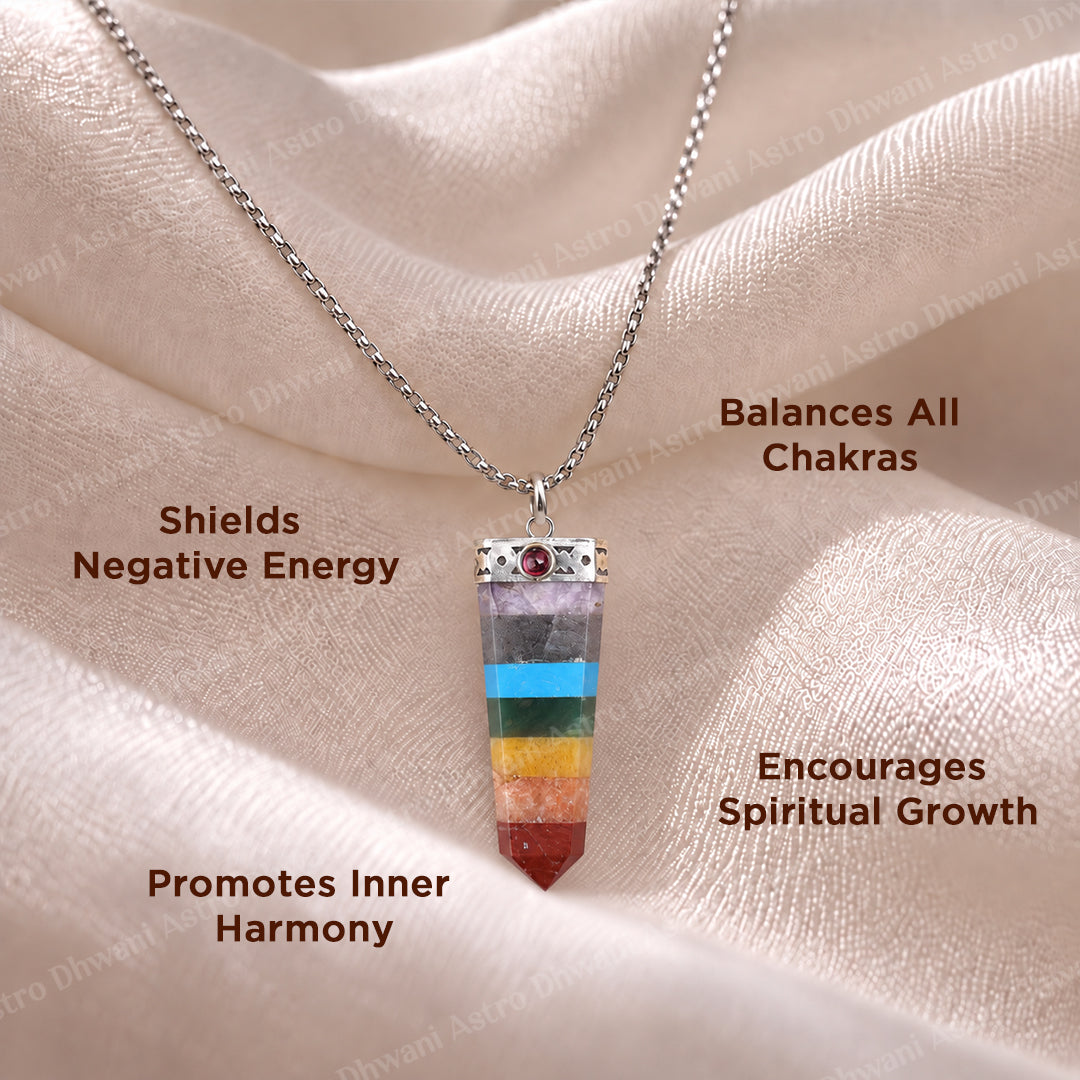 Seven Chakra Multi Stone Pendant - Abhimantrit & Certified