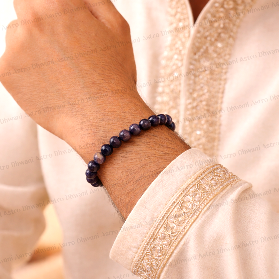 Release the Cause of Addiction: Iolite Bracelet - Abhimantrit & Certified