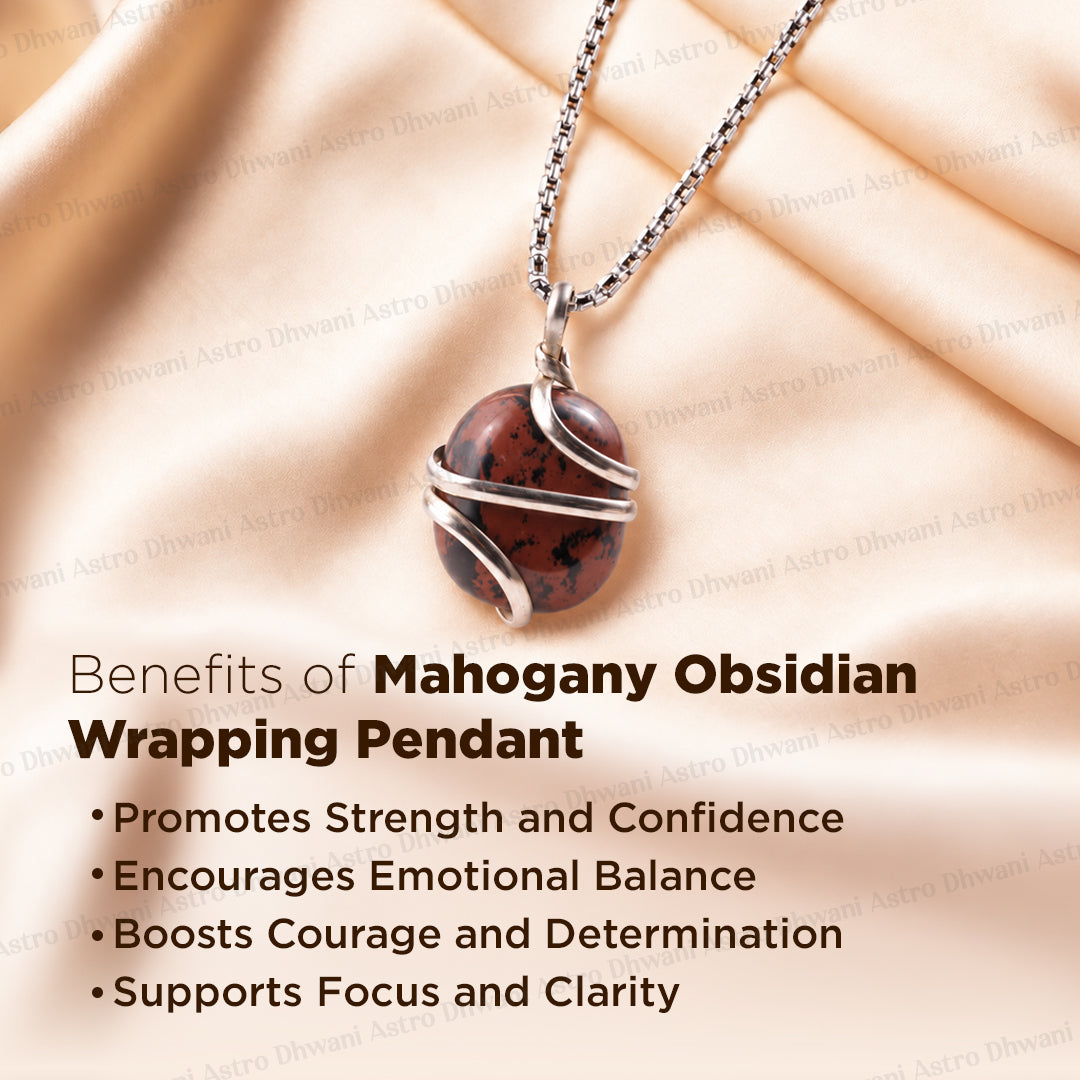Mahogany Obsidian Wrapping Pendant - Abhimantrit