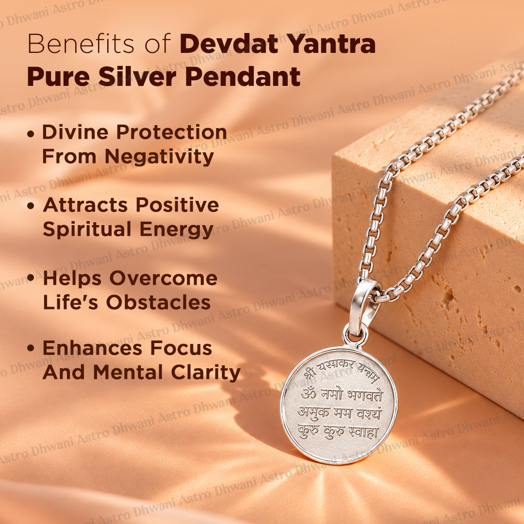 Devdat Yantra (Pure Silver) Pendant