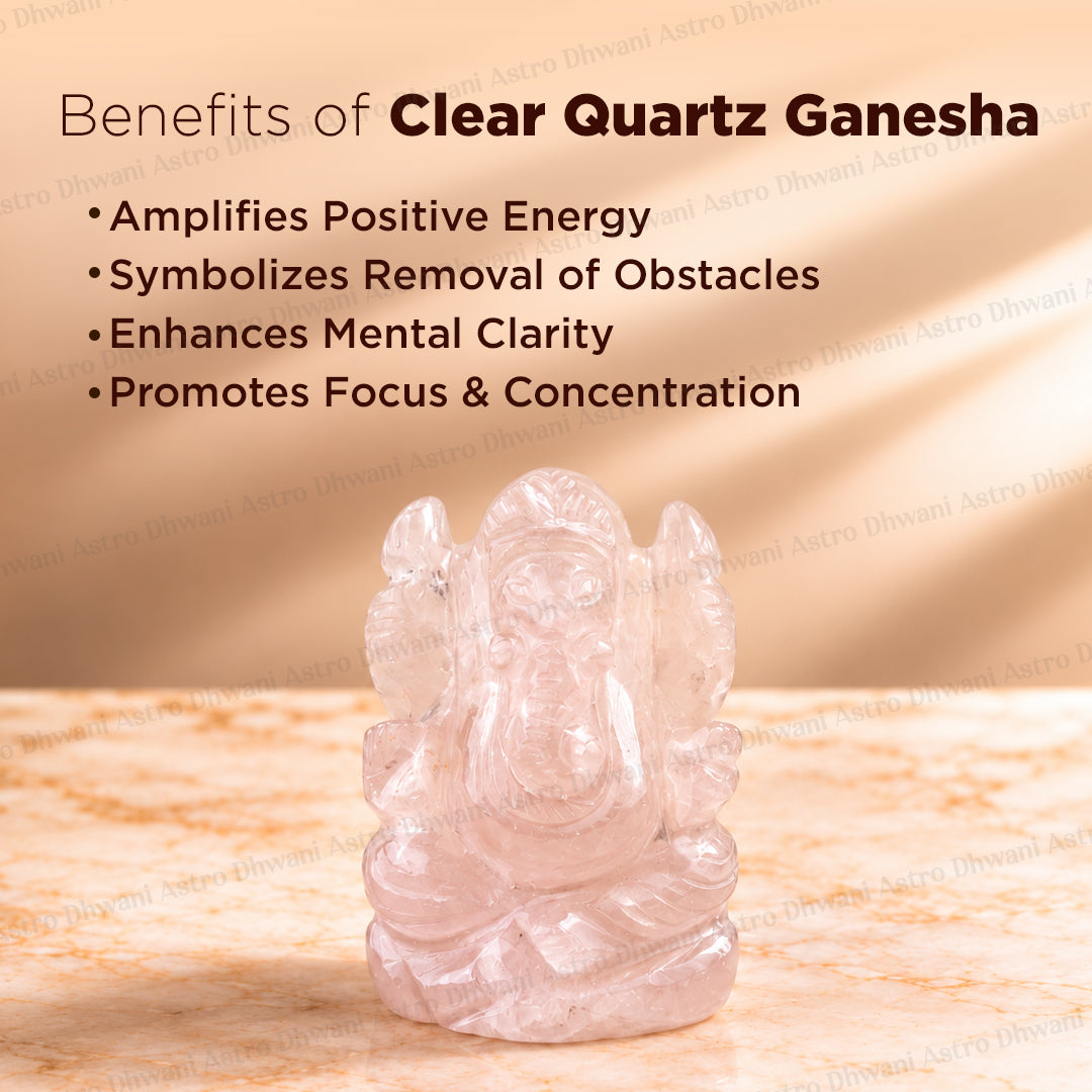 Clear Quartz Ganesh - Abhimantrit