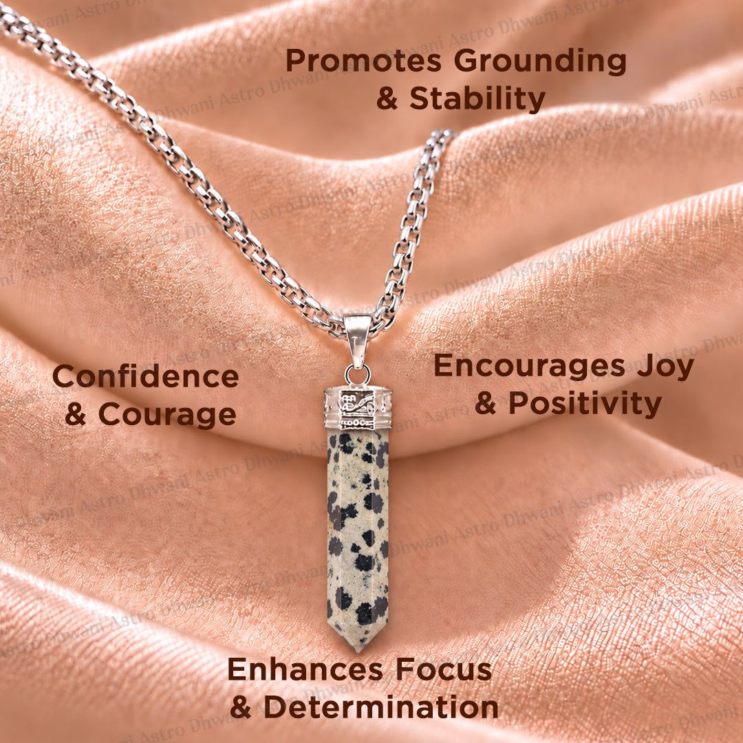 Dalmatian Jasper Pencil Pendant - Abhimantrit & Certified