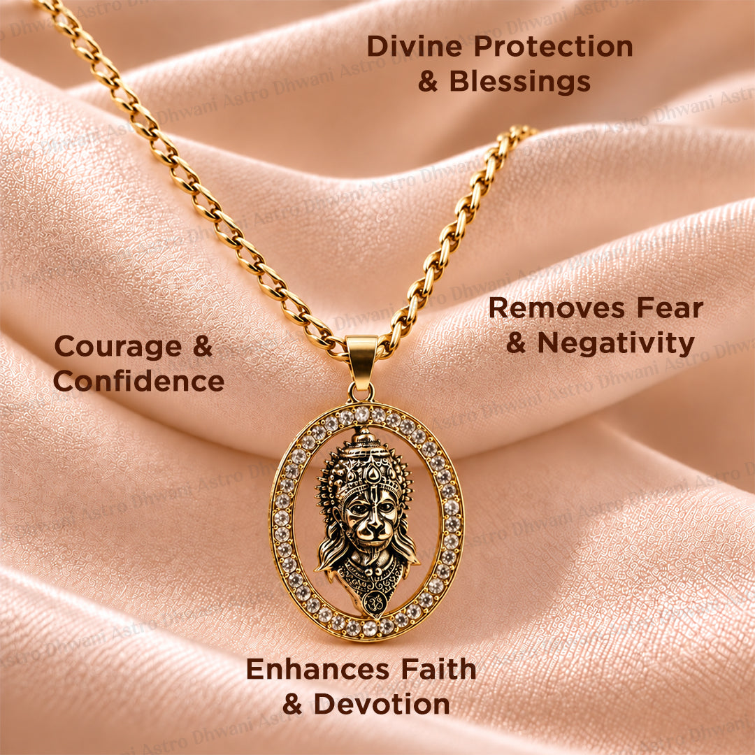 Golden Hanuman Ji Pendant (Blessing & Protection) - Abhimantrit