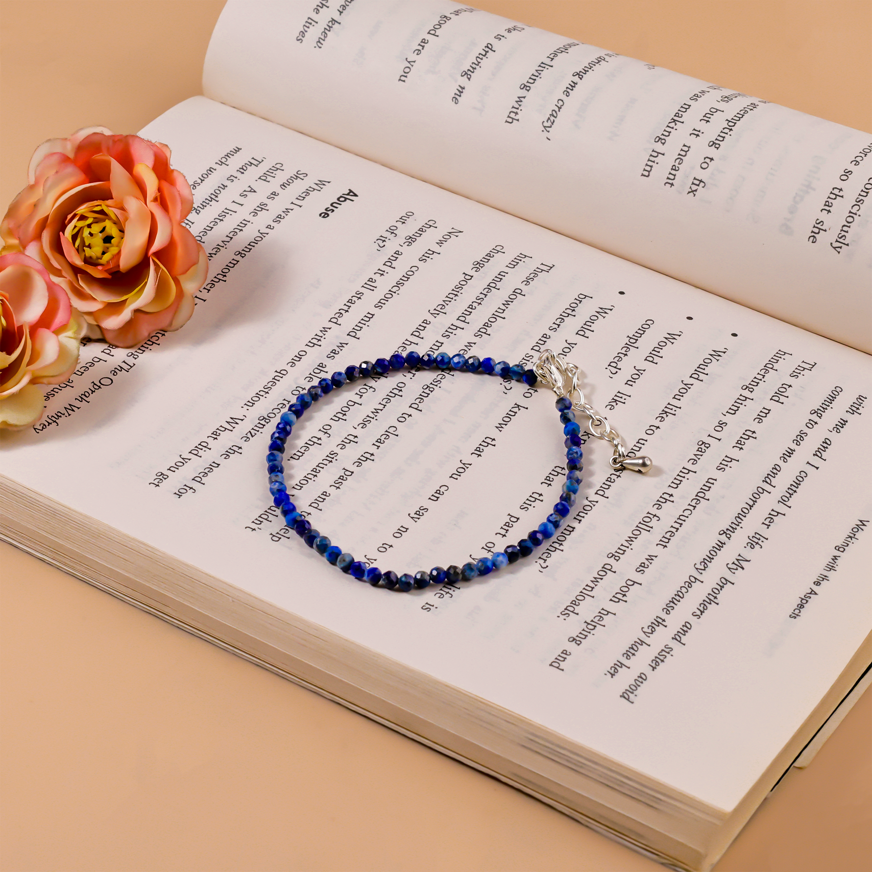 Lapis Lazuli Diamond Cut Anklet - Abhimantrit & Certified