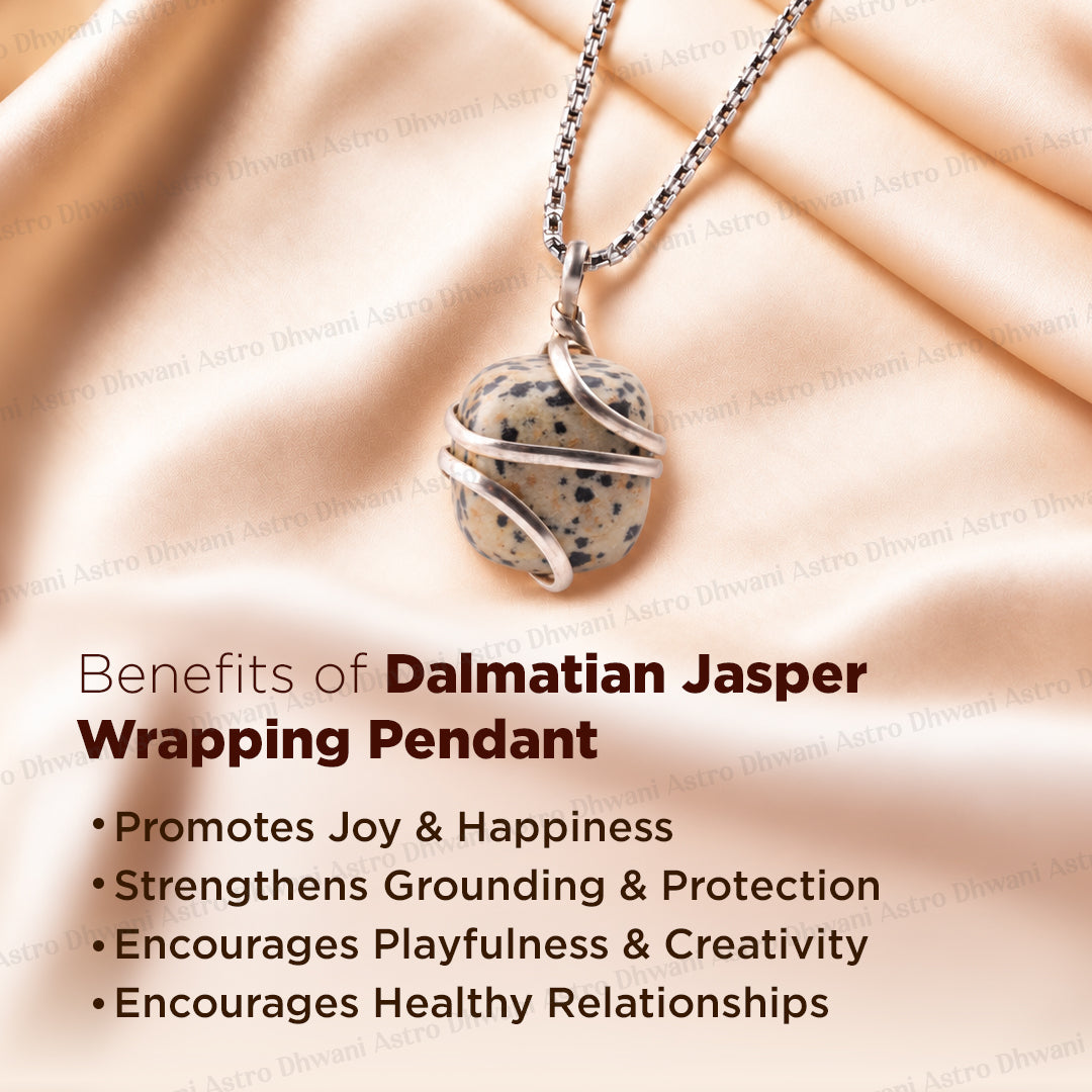 Dalmatian Jasper Wrapping Pendant - Abhimantrit & Certified