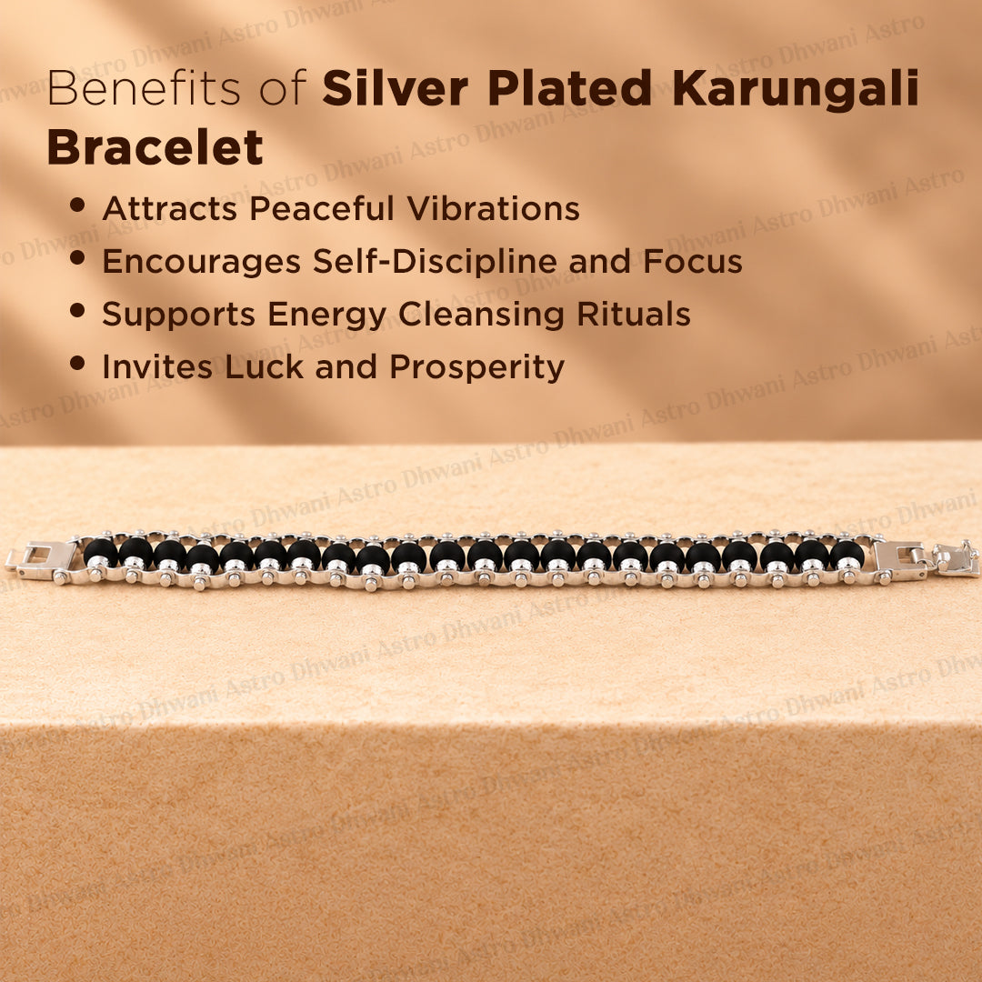 Silver Plated Karungali Bracelet