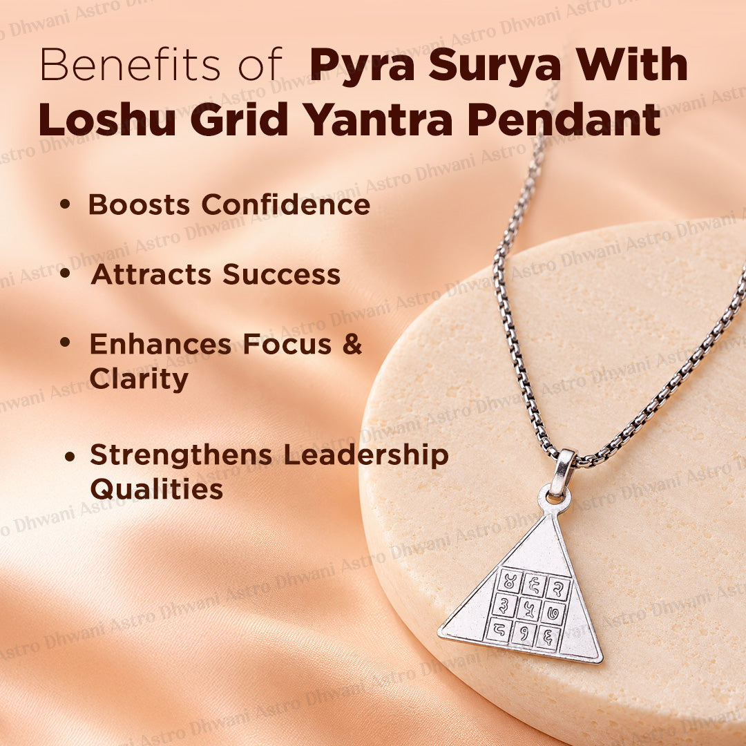 Pyra Surya With Loshu Grid Yantra Pendant