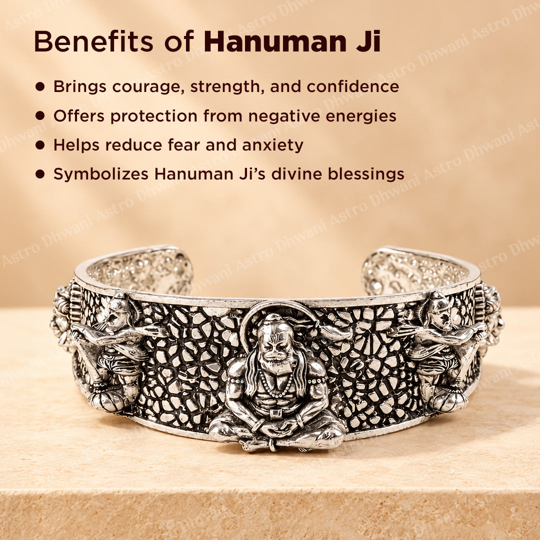 Hanuman Ji Kada (Silver Oxidize) - Abhimantrit