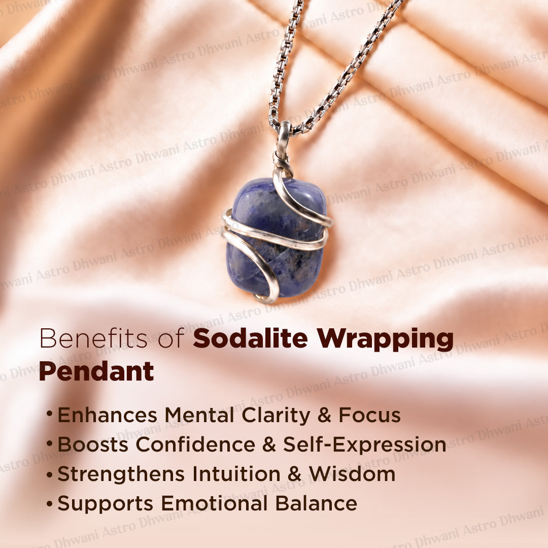 Sodalite Wrapping Pen Pendant - Abhimantrit & Certified