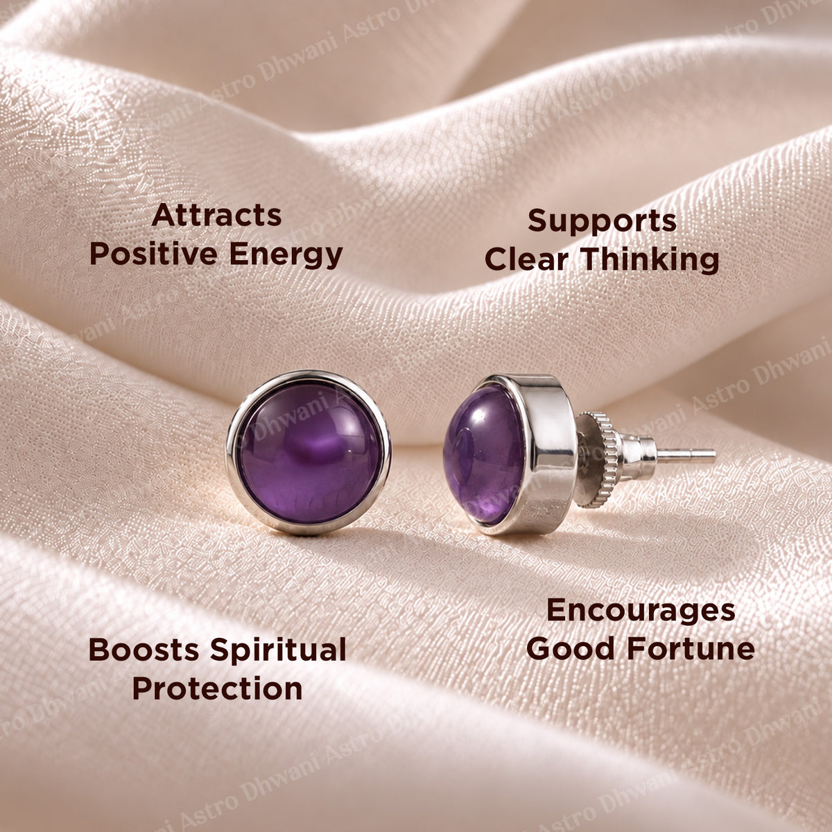 Amethyst Luck Magnet Earring - Abhimantrit