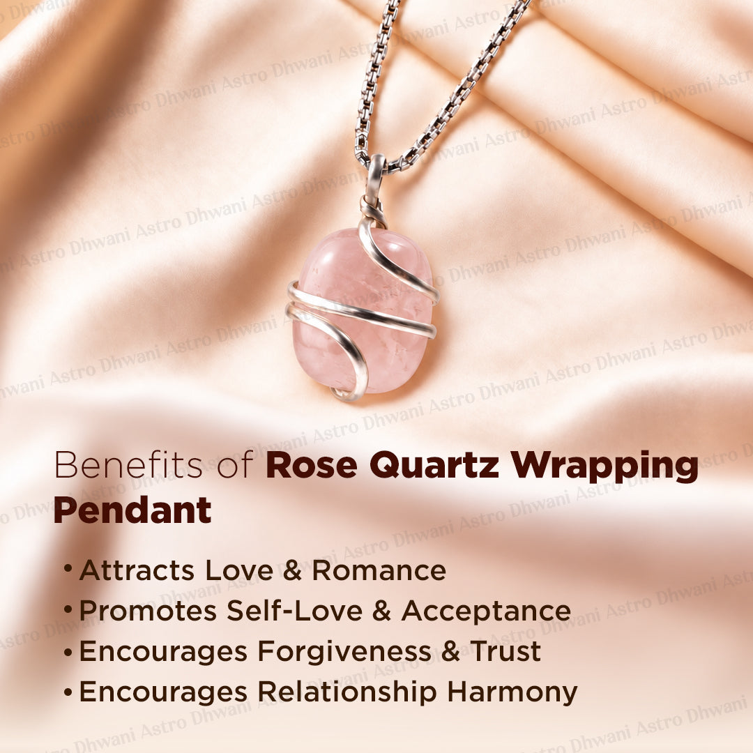 Rose Quartz Wrapping Pendant - Abhimantrit