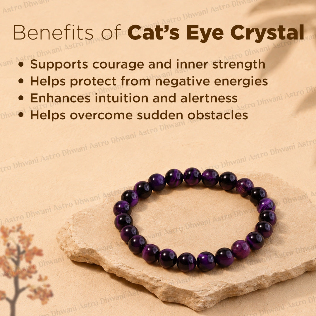 Natural Cat’s Eye Bracelet | Healing Crystal Bracelet for Protection, Focus & Confidence