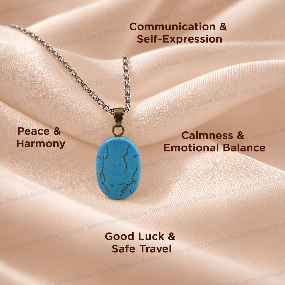 Natural Firoza Pendant - Abhimantrit & Certified