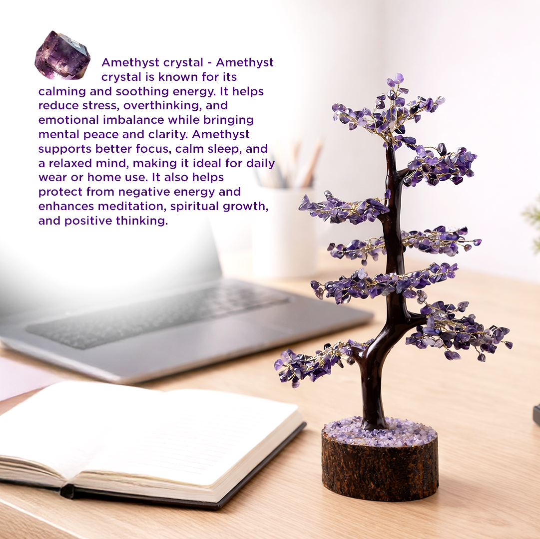 Attract Luck, Enhance Intuition, Improve Health & Skin: Amethsyt Tree - Abhimantrit