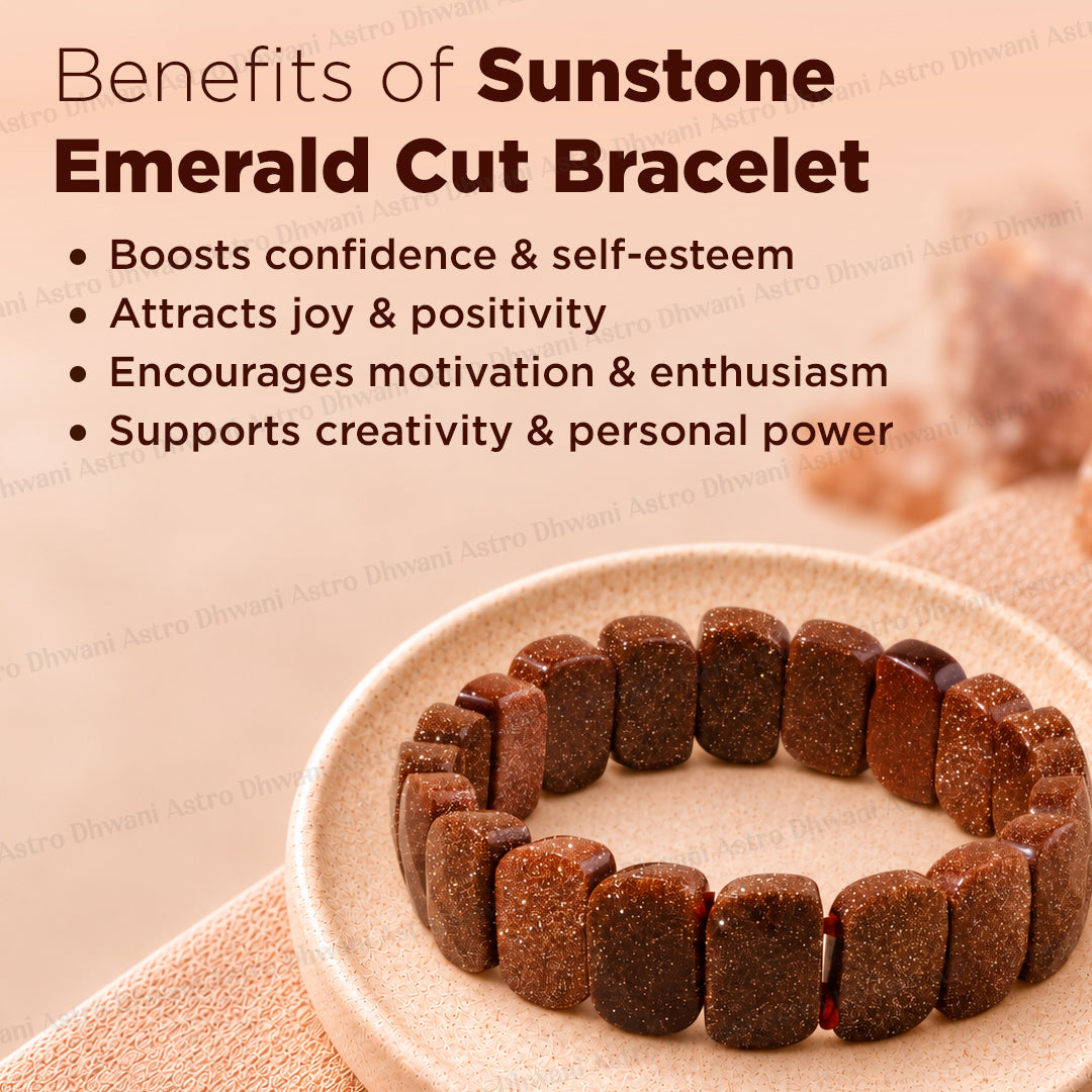 Sunstone Emerald Cut Bracelet – Confidence, Joy & Leadership Energy We