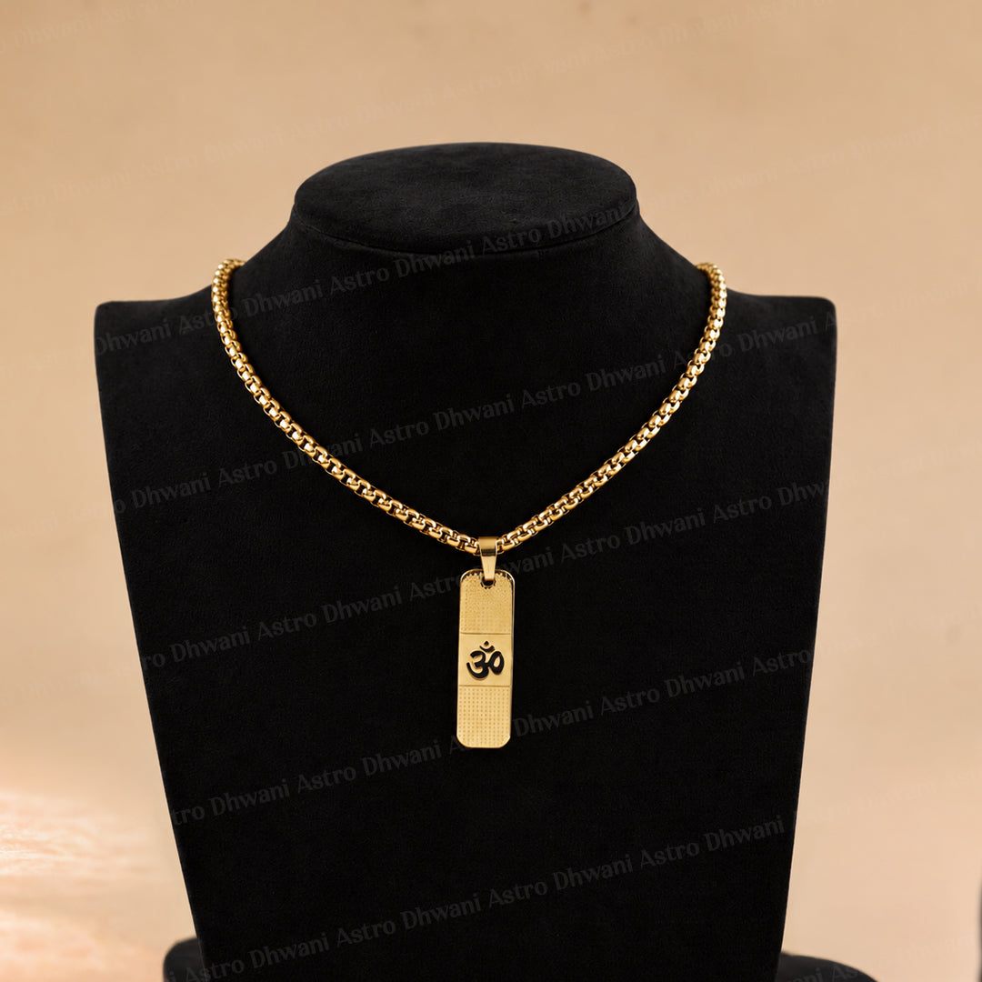 Om Chain Pendant (IGP Gold Plating) - Abhimantrit