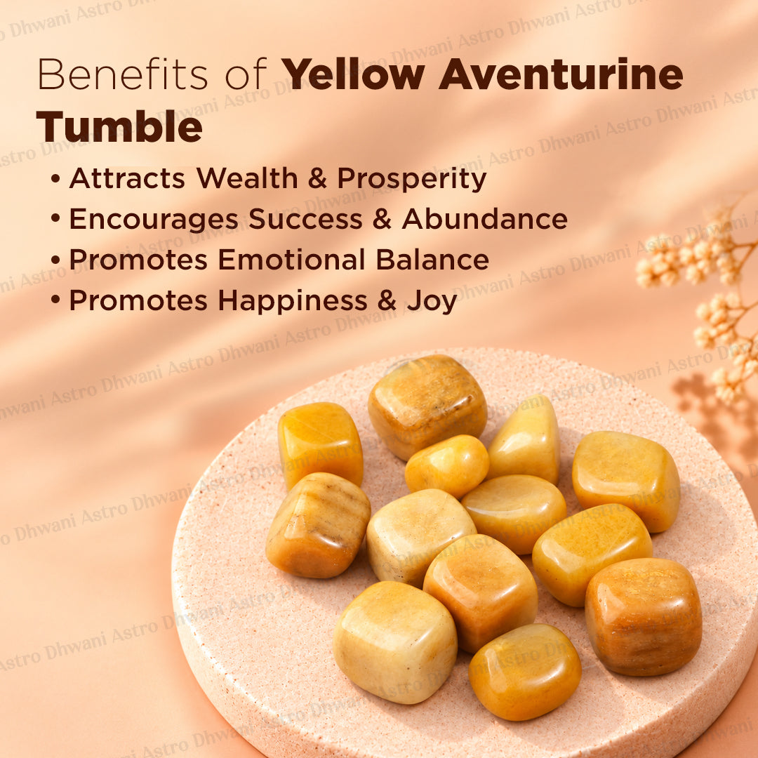 Yellow Aventurine Tumble ( Abhimantrit & Certified )
