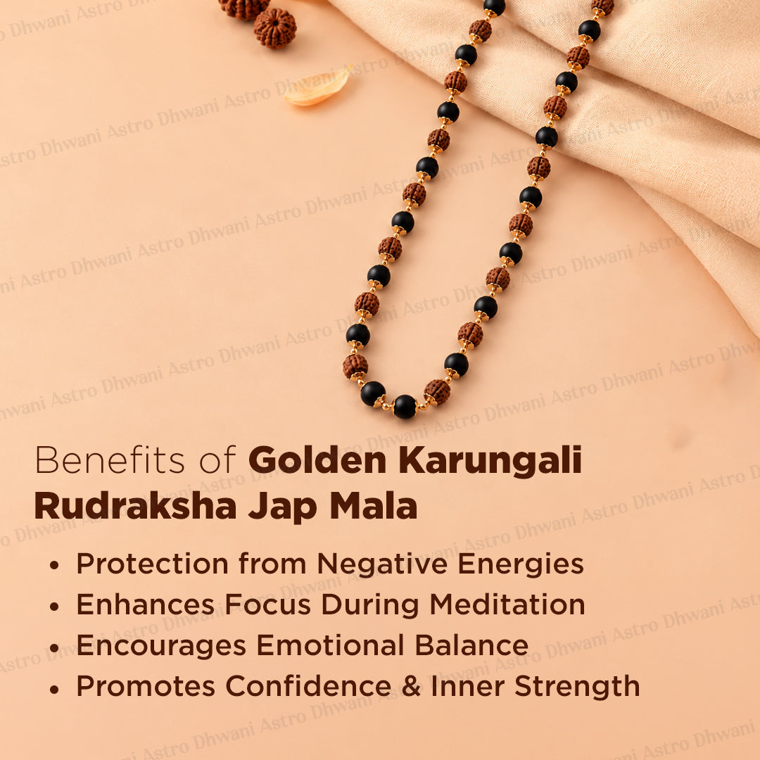Golden Karungali Rudraksha Jap Mala