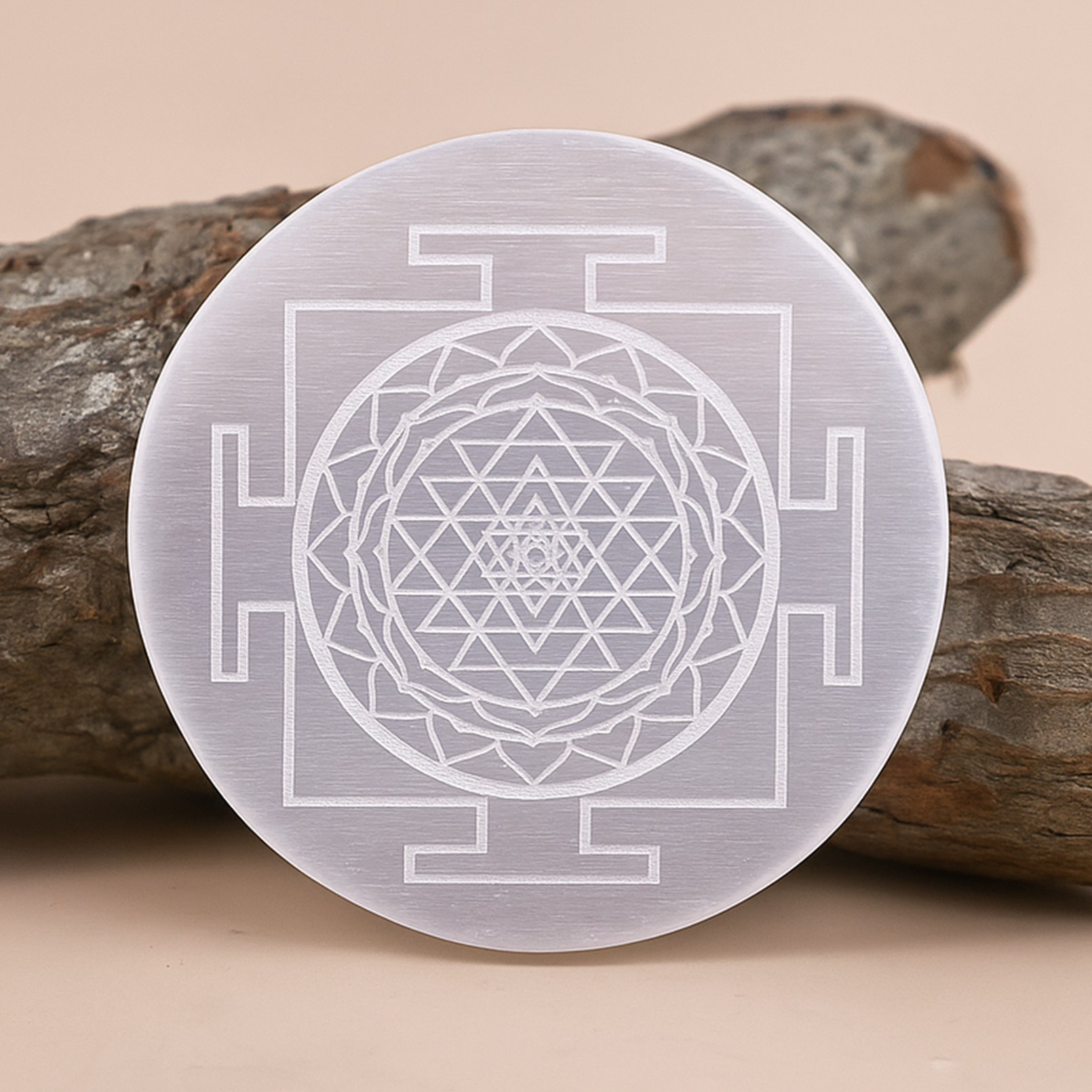 Shri Yantra Selenite Plate – Crystal Charging & Cleansing