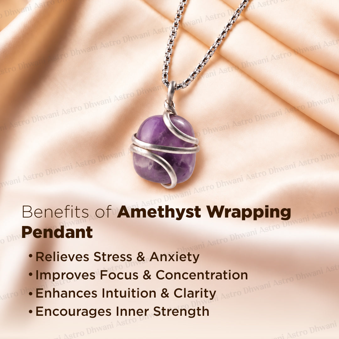 Amethyst Wrapping Pendant - Abhimantrit