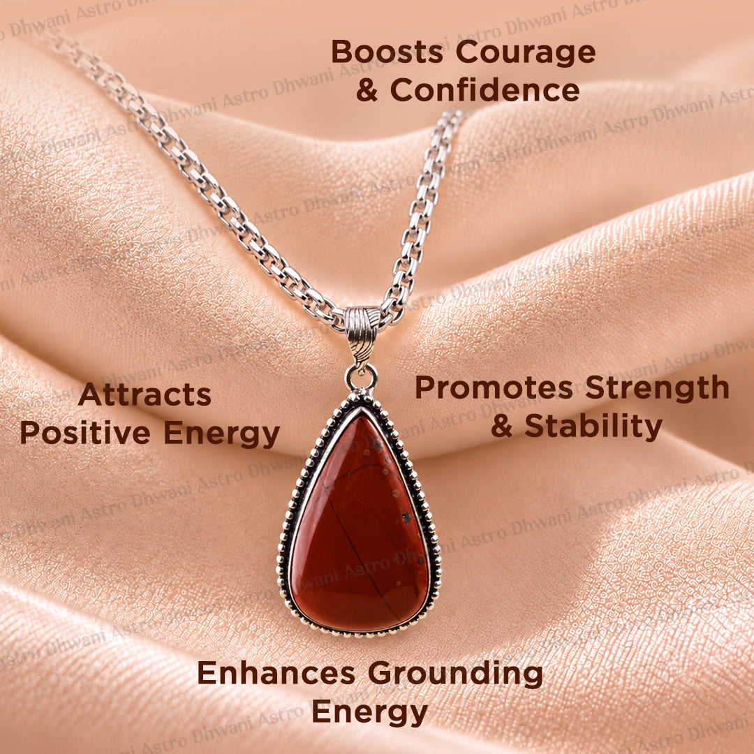 Jasper Oval Stone Pendant - Abhimantrit & Certified