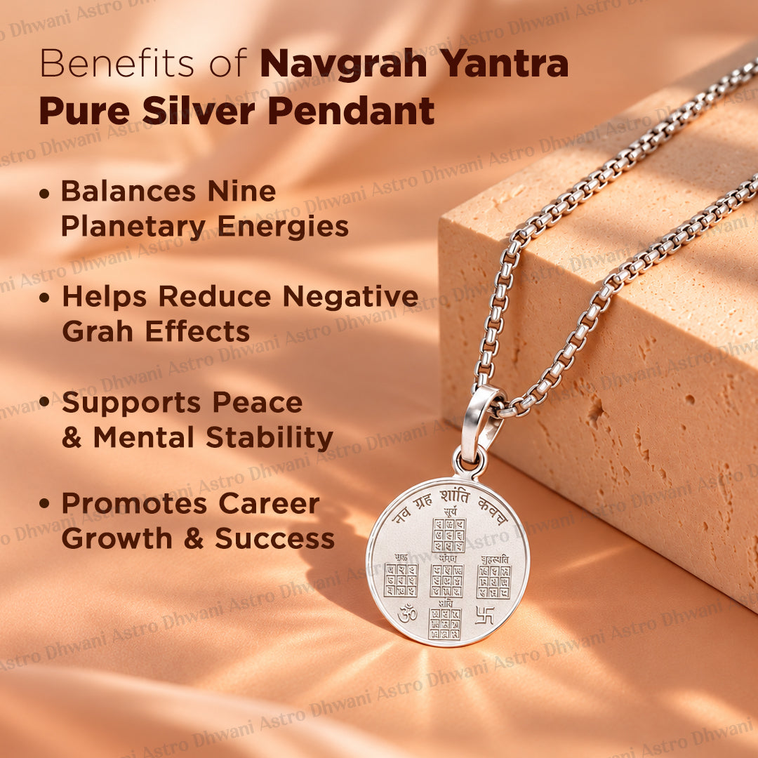 Navgrah Yantra (Pure Silver) Pendant - Abhimantrit