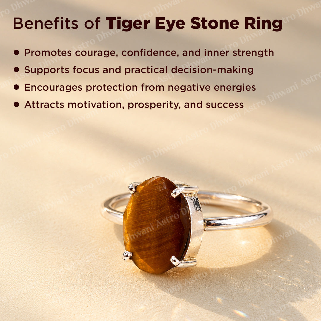 Tiger Eye Stone Ring: Boosts Courage and Self-Confidence
