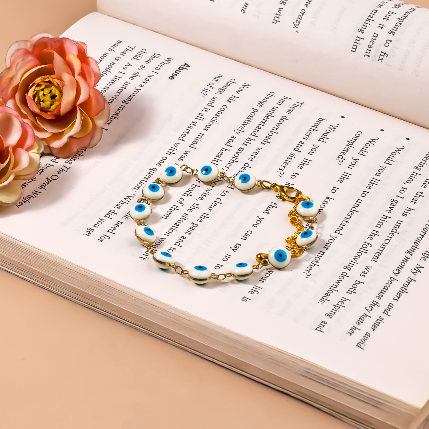 Blue Onxy Evil Eye Round Shape Anklets