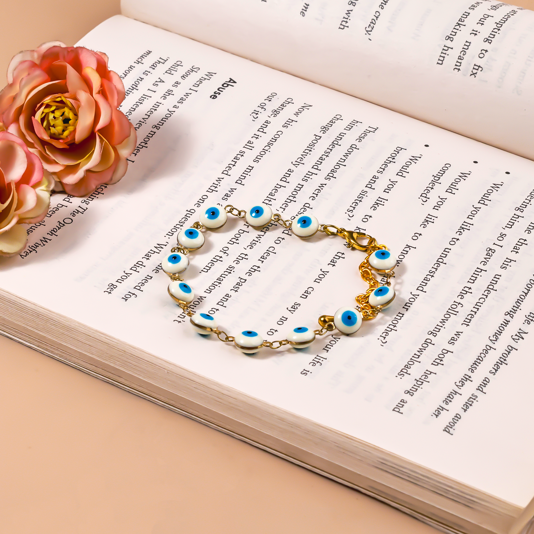 Blue Onxy Evil Eye Round Shape Anklets