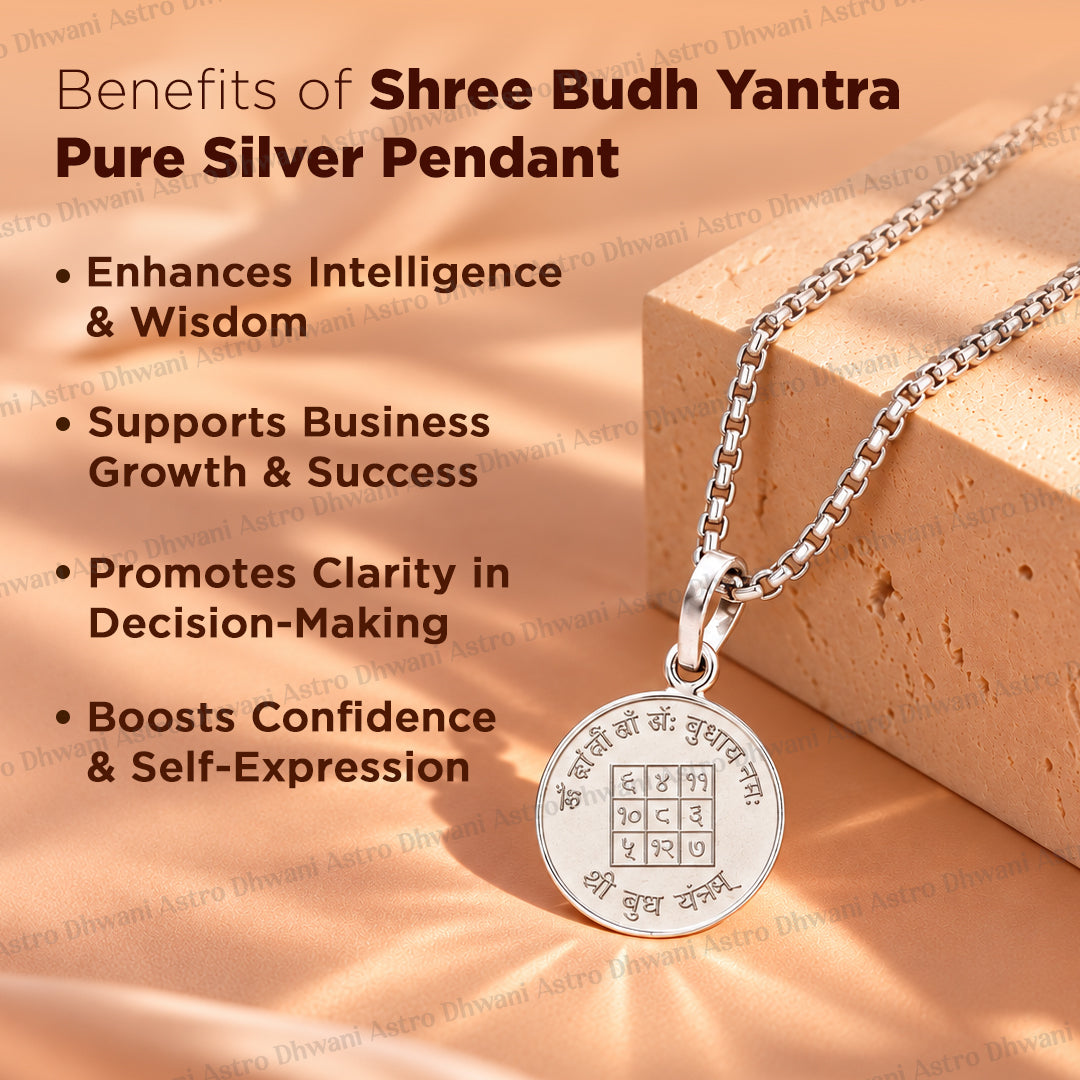 Shree Budh Yantra (Pure Silver) Pendant - Abhimantrit