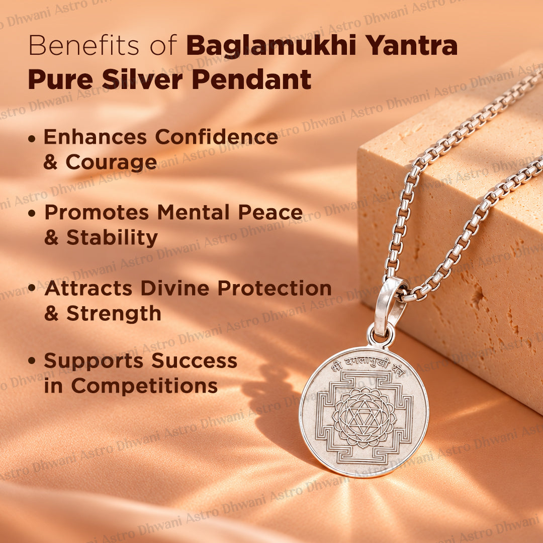 Baglamukhi Yantra (Pure Silver) Pendant