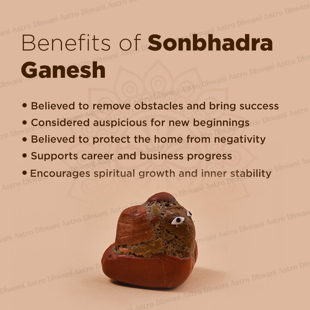 Sonbhadra Ganesh Idol – Naturally Formed Sacred Stone Ganesha | Spiritually Energized | Divine Home Temple Idol