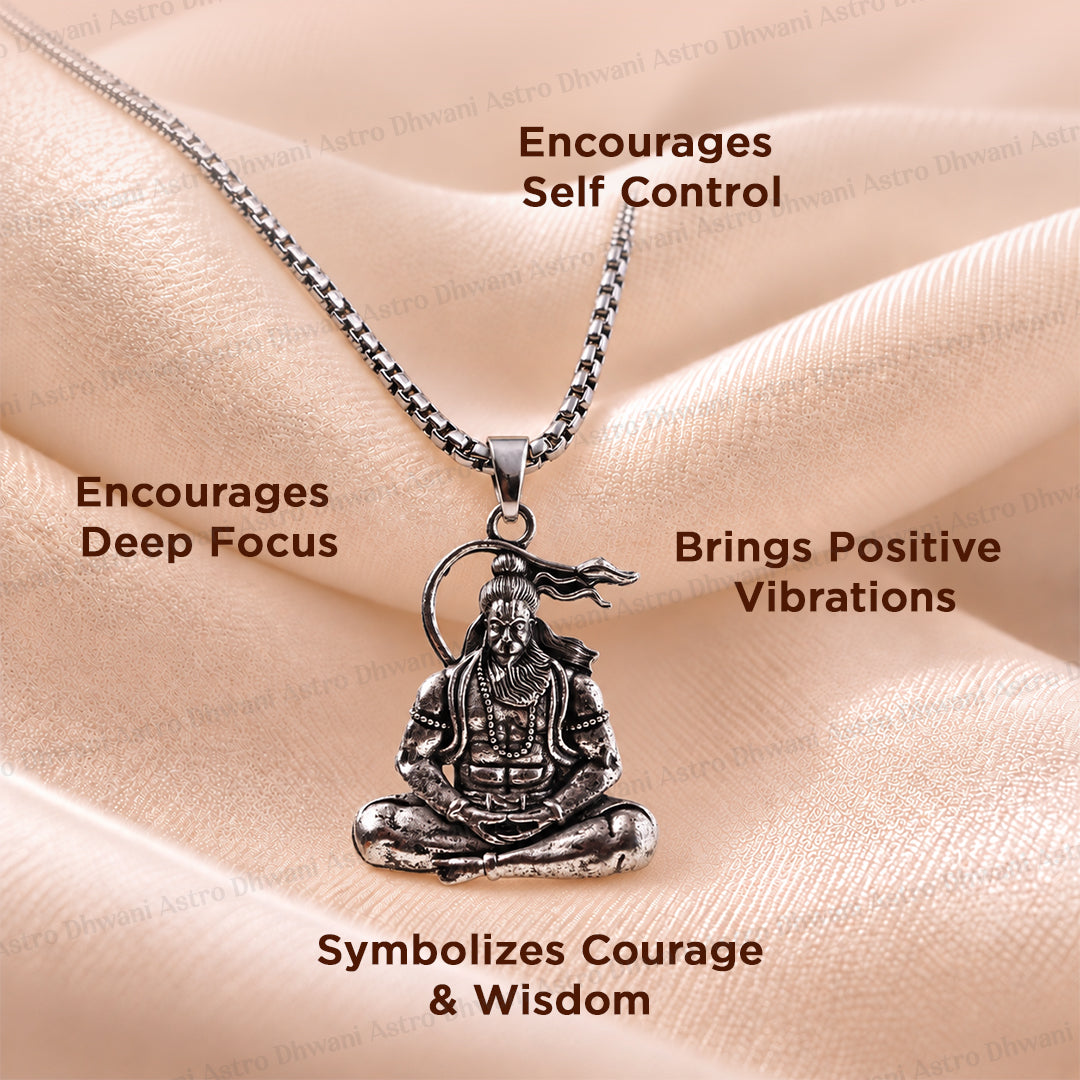 Meditating Hanuman Ji Pendant (Blessing & Protection) - Abhimantrit