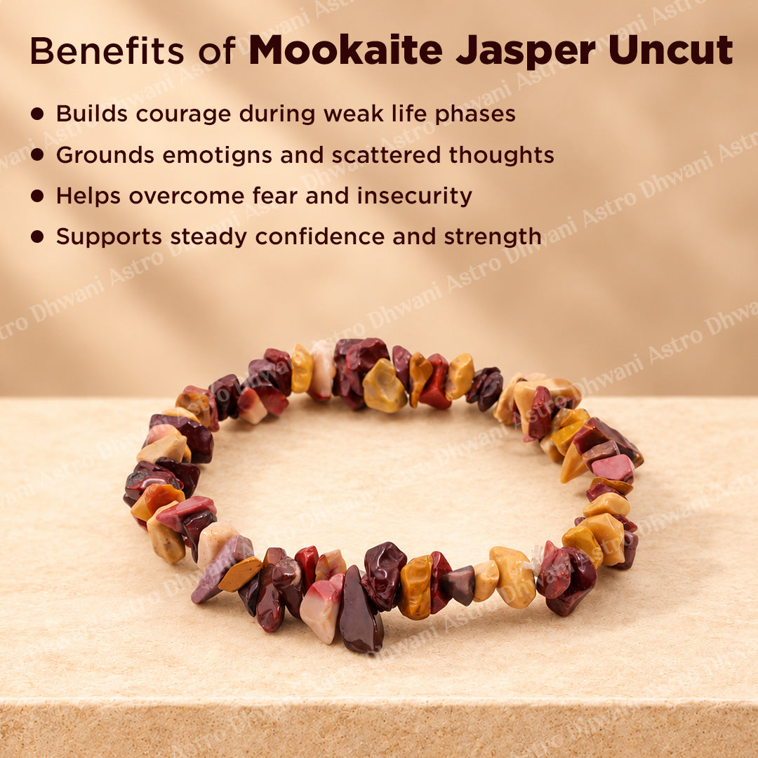 Mookaite Jasper Uncut Crystal Bracelet - Abhimantrit & Certified