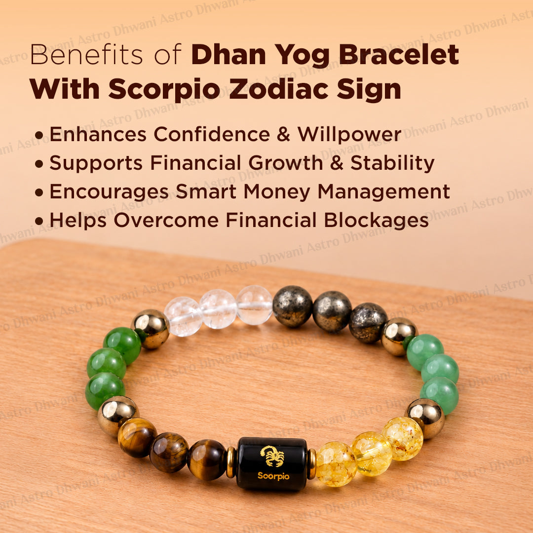 Dhan Yog Bracelet with Scorpio ( वृश्चिक ) Zodiac Sign