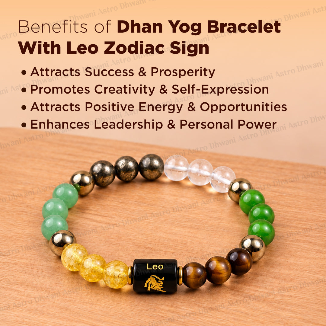 Dhan Yog Bracelet with Leo ( सिंह ) Zodiac Sign