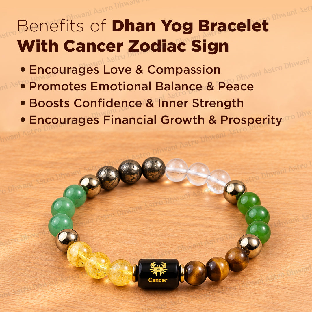 Dhan Yog Bracelet with Cancer ( कर्क ) Zodiac Sign