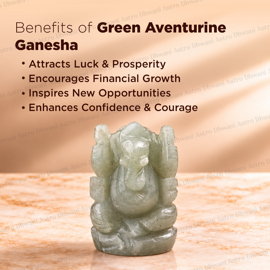 Green Aventurine Ganesha - Abhimantrit