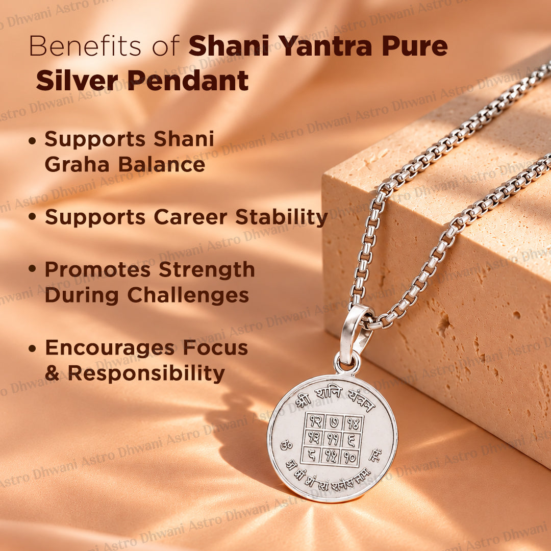 Shani Yantra (Pure Silver) Pendant - Abhimantrit